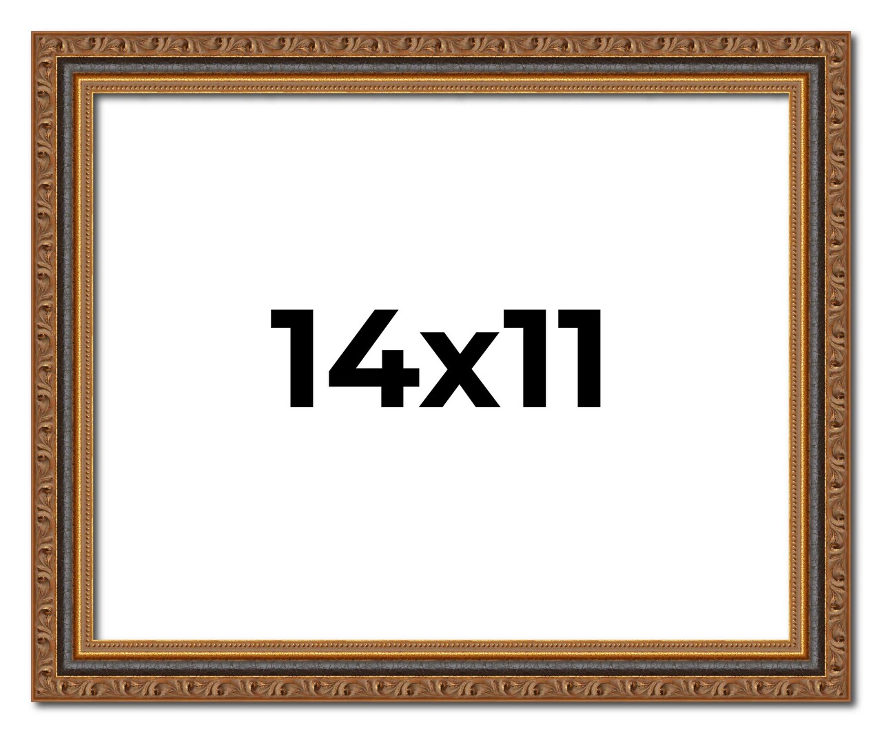 14x11 Classic Gold Picture Frame - UV Acrylic, Foam Board Backing, Hanging Hardware